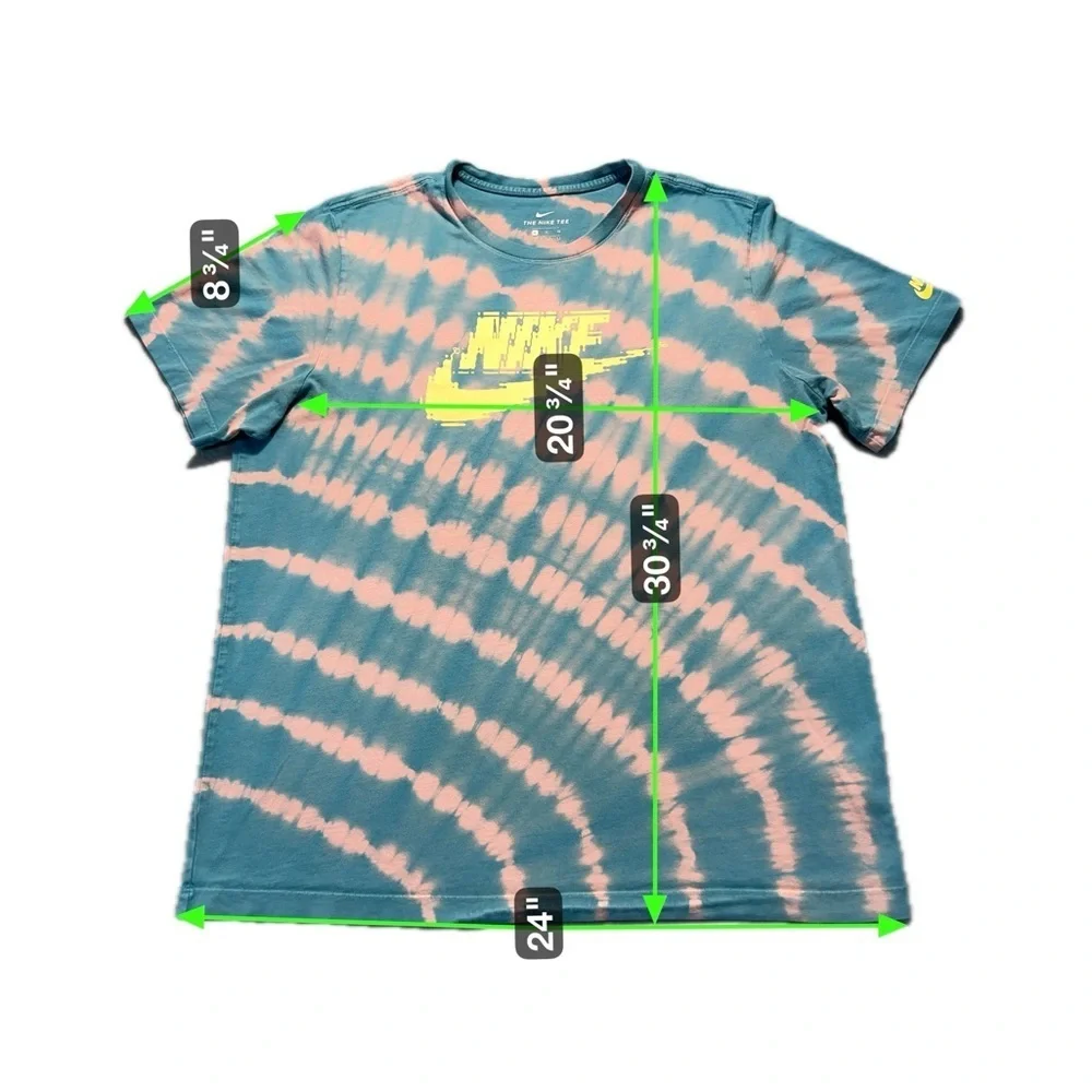 Nike Tie-Dye Festival T-Shirt Turquoise Green Yellow Logo Men’s XL Cotton